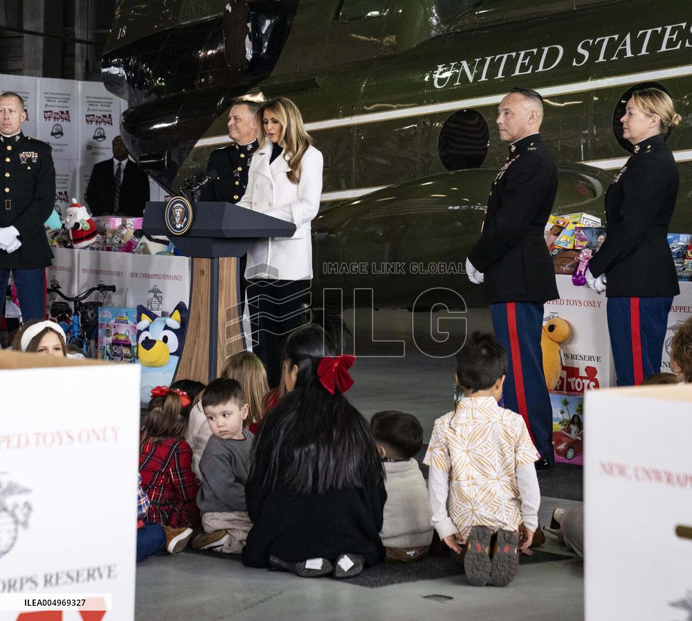 Melania Trump Participates in a Fundraiser for Toys for Tots