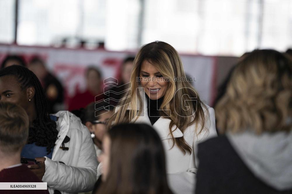 Melania Trump Participates in a Fundraiser for Toys for Tots