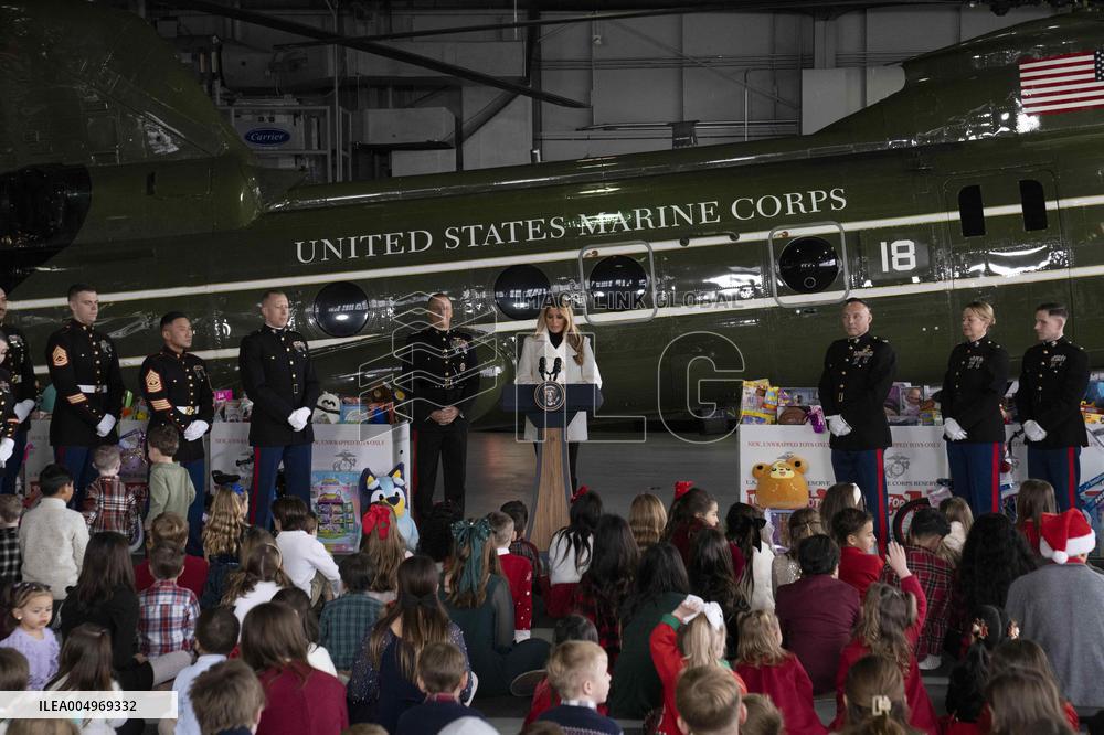 Melania Trump Participates in a Fundraiser for Toys for Tots