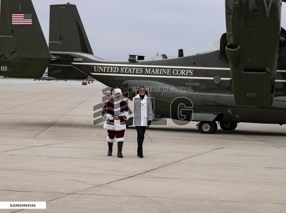 Melania Trump Participates in a Fundraiser for Toys for Tots