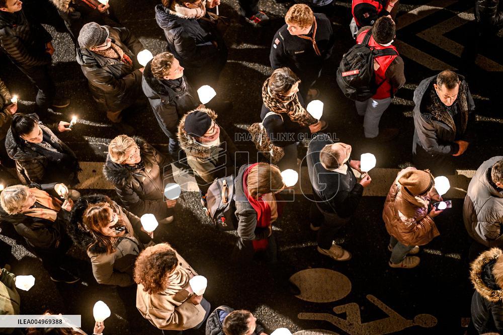 Religious Procession During Fete Des Lumieres 2025 - Lyon
