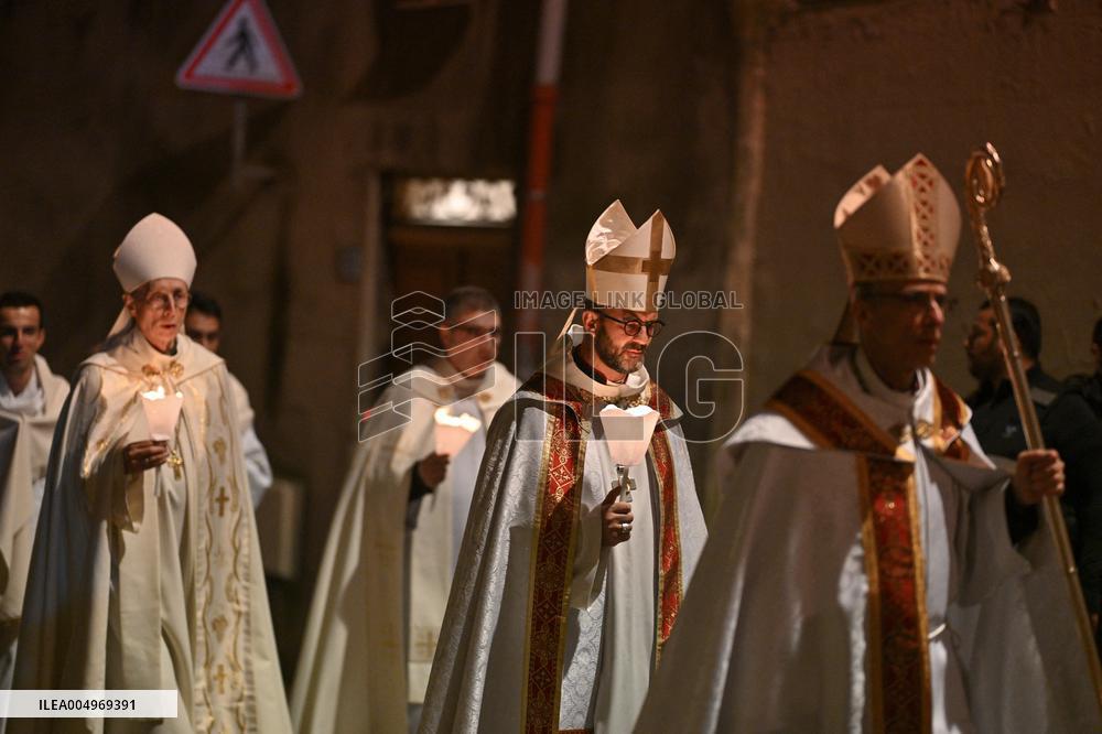 Religious Procession During Fete Des Lumieres 2025 - Lyon