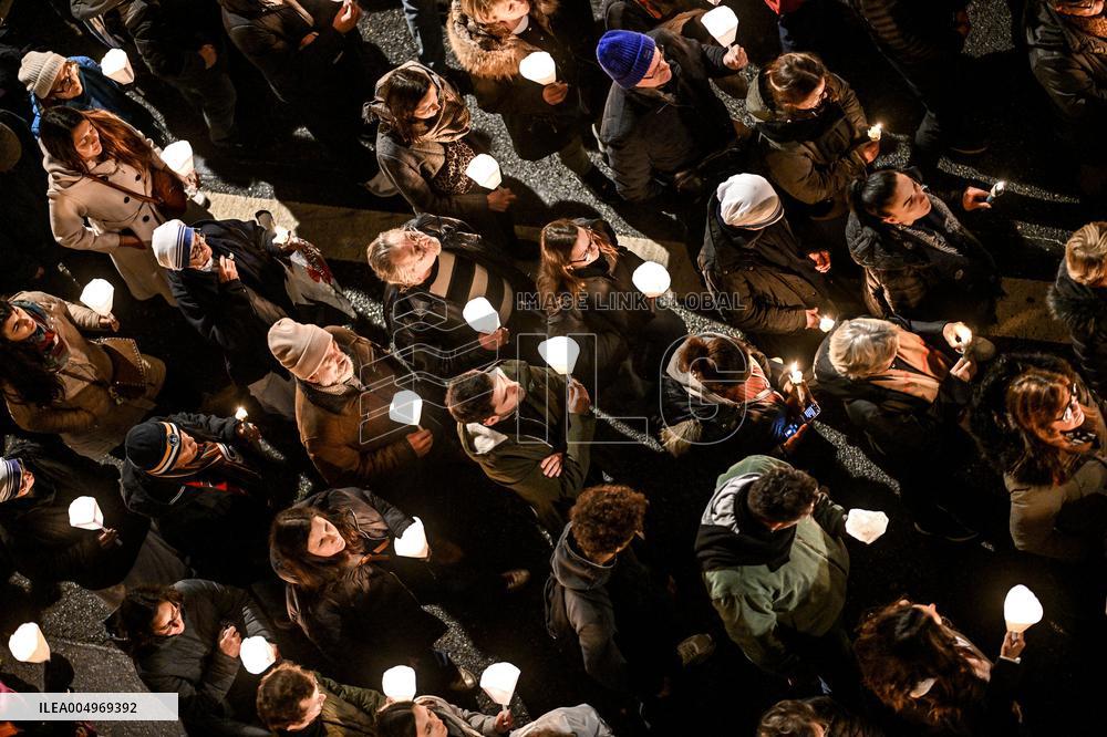 Religious Procession During Fete Des Lumieres 2025 - Lyon
