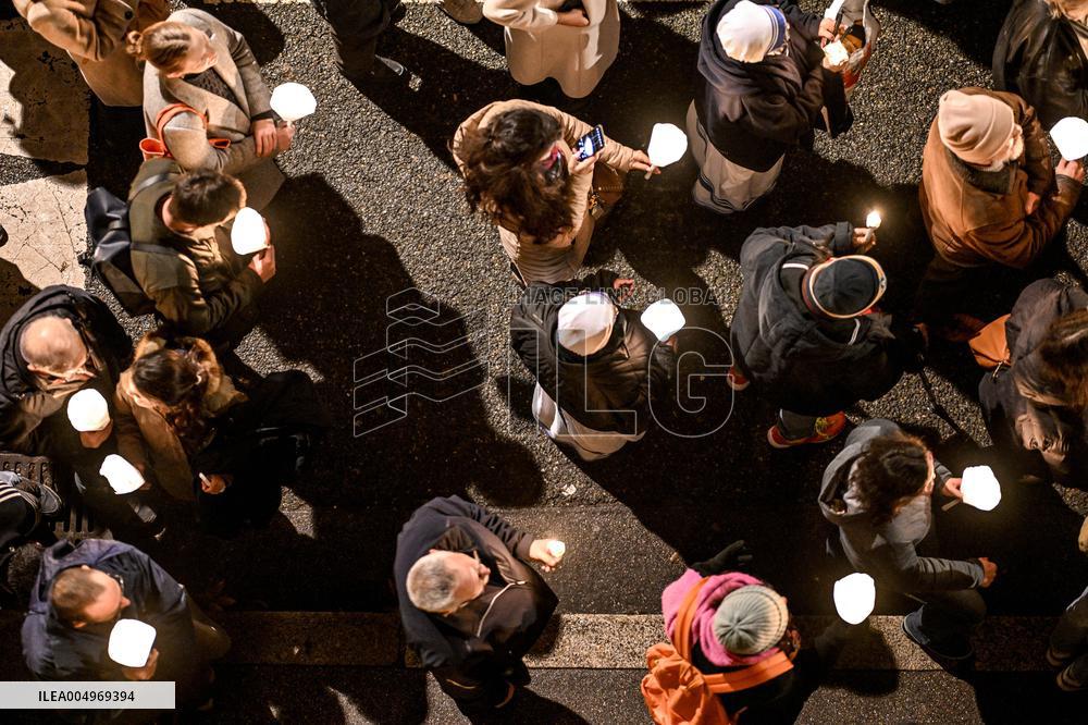 Religious Procession During Fete Des Lumieres 2025 - Lyon