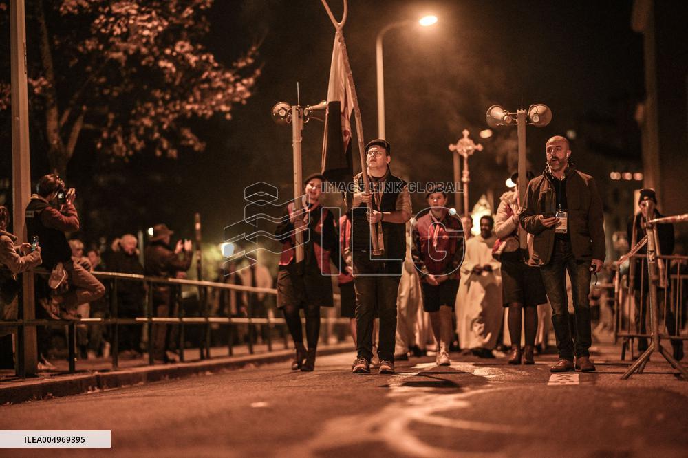 Religious Procession During Fete Des Lumieres 2025 - Lyon