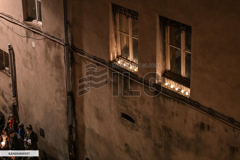 Religious Procession During Fete Des Lumieres 2025 - Lyon