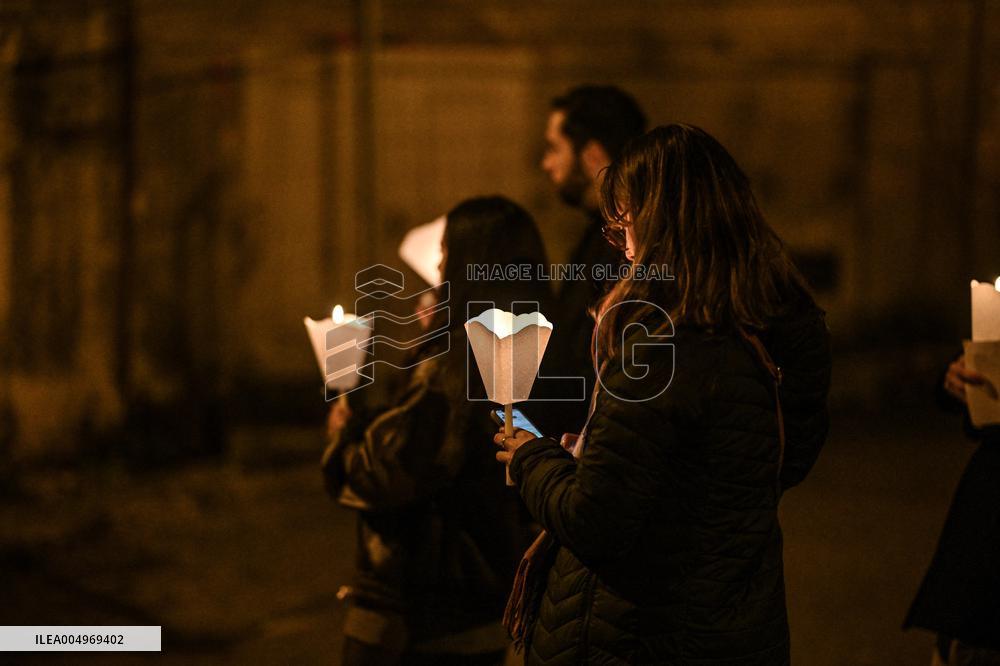 Religious Procession During Fete Des Lumieres 2025 - Lyon