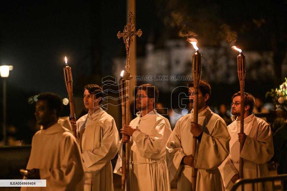 Religious Procession During Fete Des Lumieres 2025 - Lyon