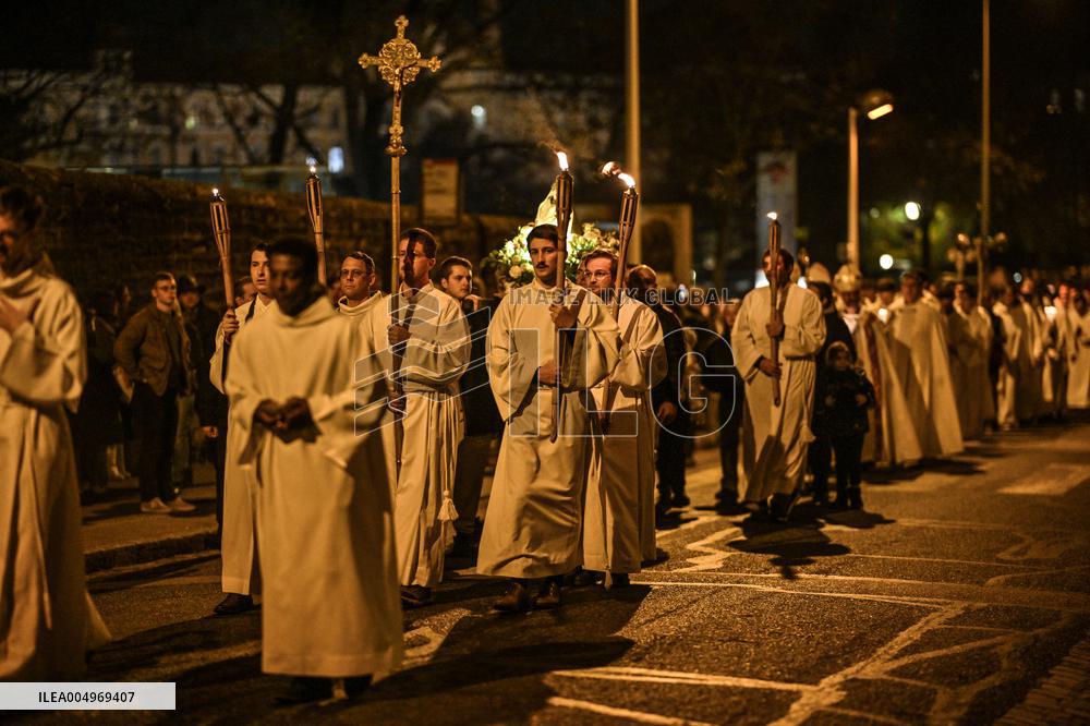 Religious Procession During Fete Des Lumieres 2025 - Lyon