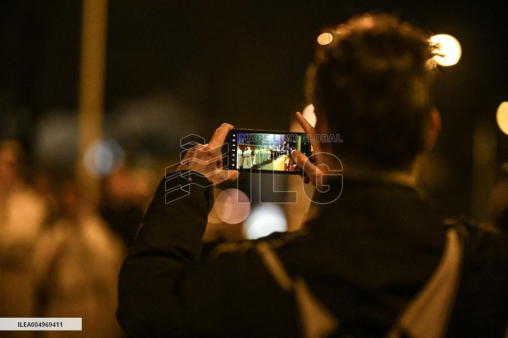 Religious Procession During Fete Des Lumieres 2025 - Lyon