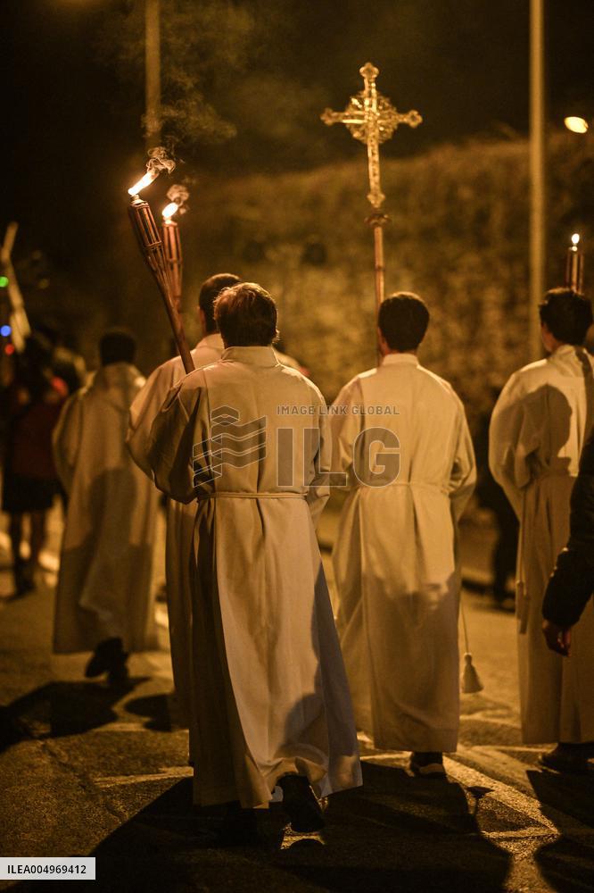 Religious Procession During Fete Des Lumieres 2025 - Lyon