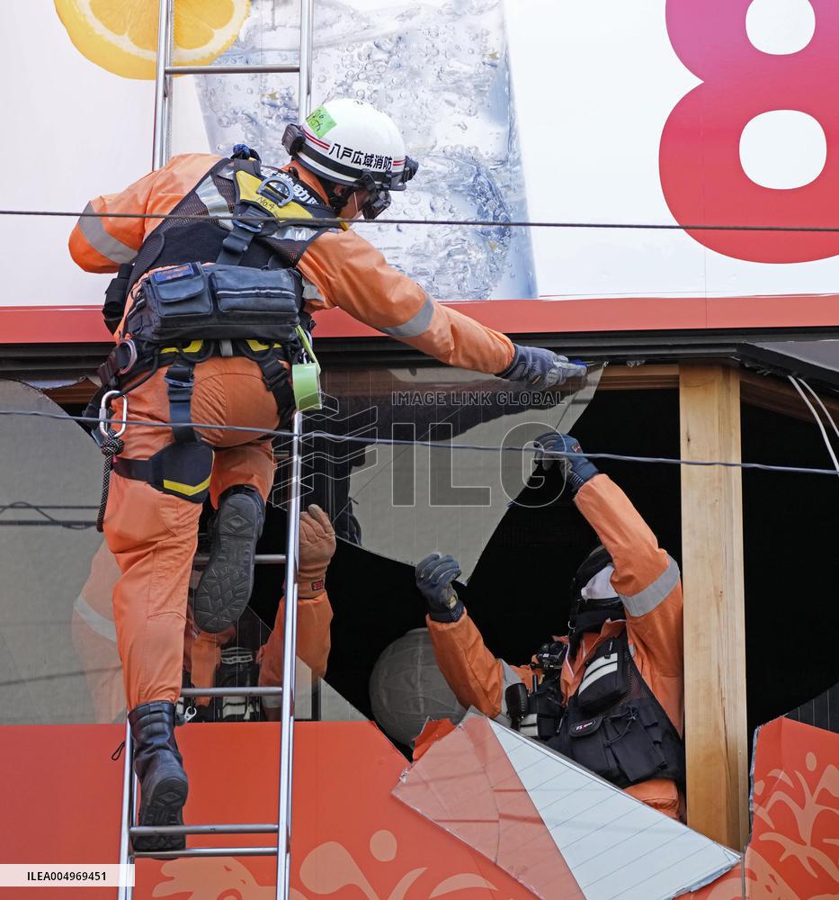 Aftermath of strong quake in northeastern Japan
