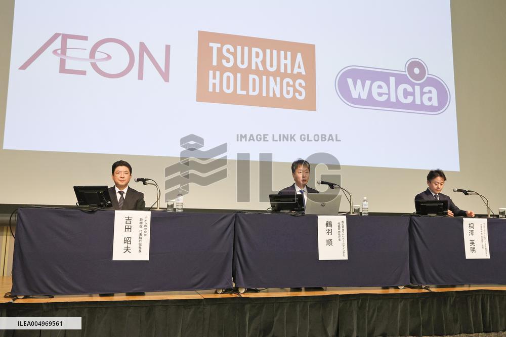 Tsuruha Holdings, Welcia Holdings, and Aeon Press Conference