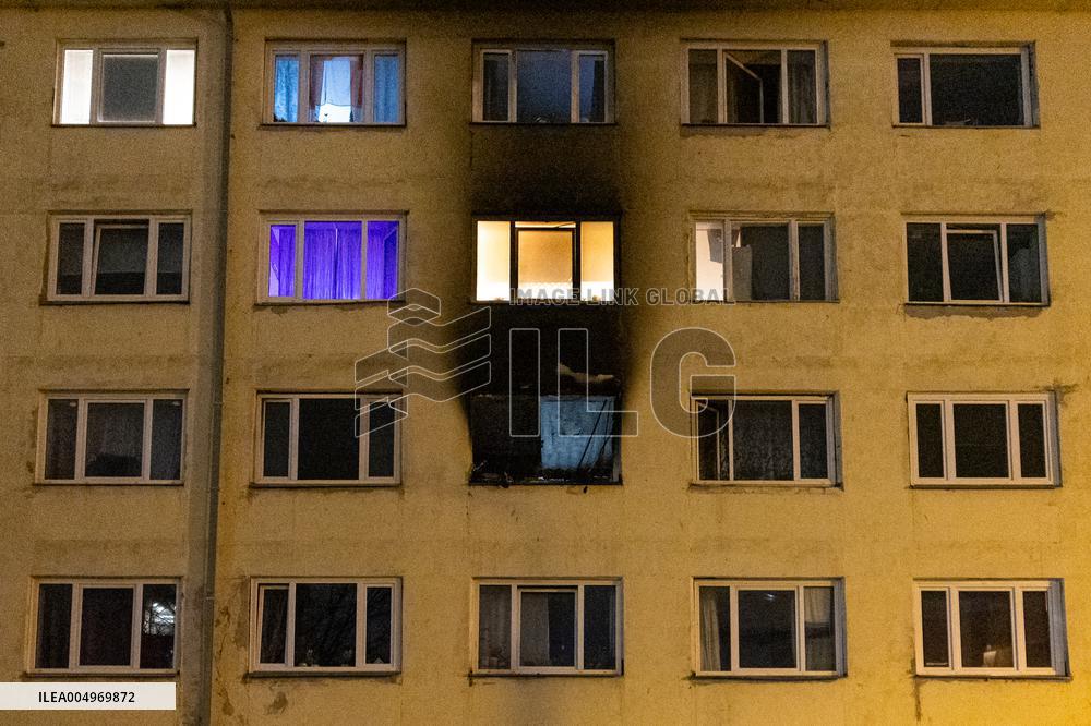 Fire at an apartment block