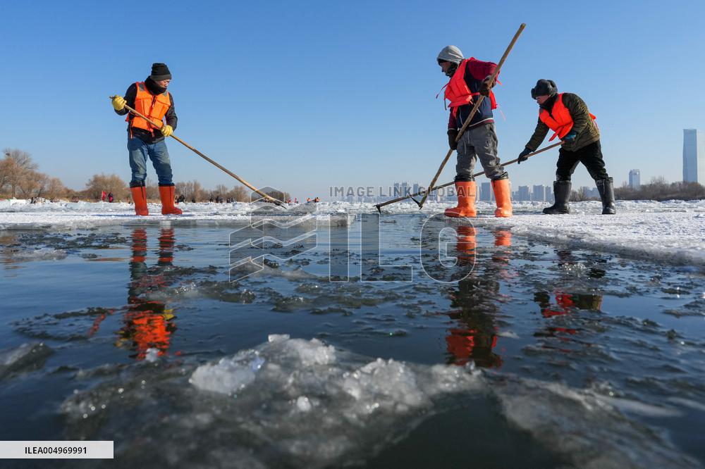 Ice Harvesting for The Ice City of Harbin - China