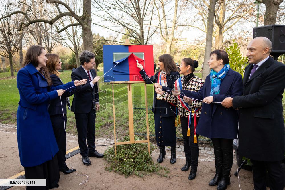 Inauguration of the Nicolae Titulescu walkway by Anne Hidalgo and the President of Romania - Paris AJ