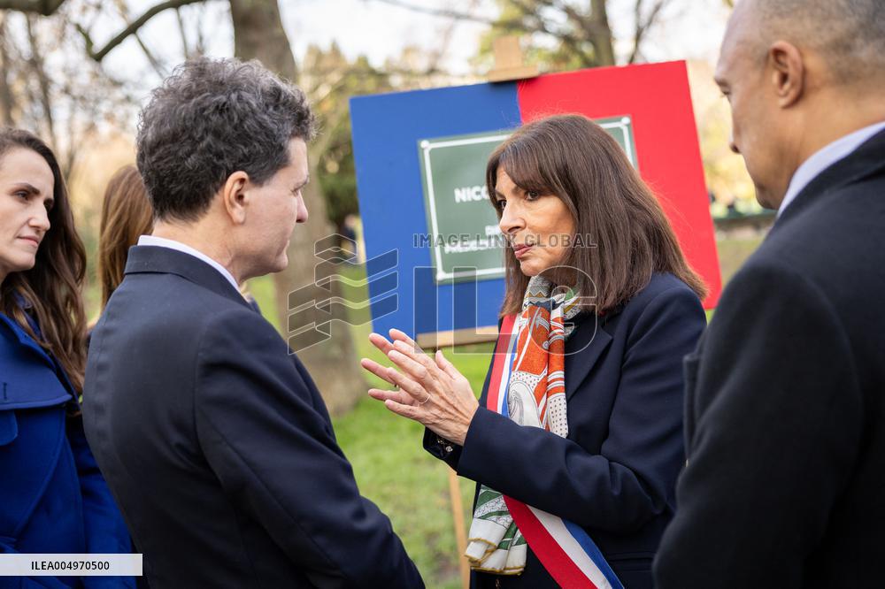 Inauguration of the Nicolae Titulescu walkway by Anne Hidalgo and the President of Romania - Paris AJ