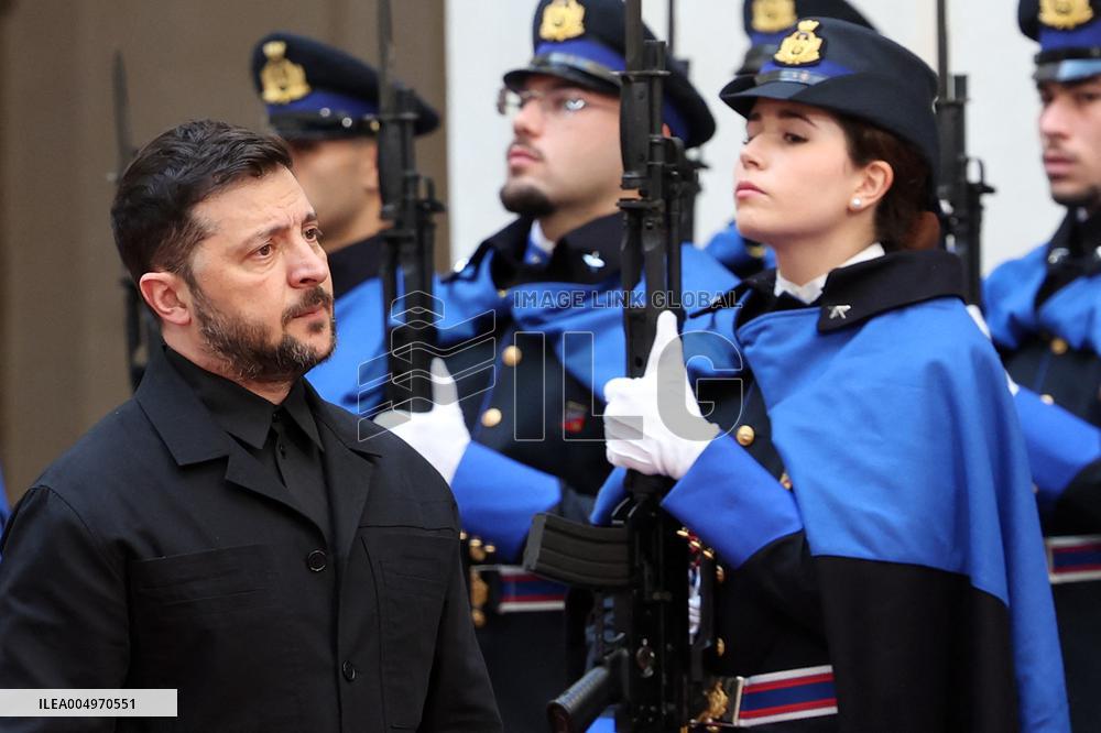 Giorgia Meloni Receives Volodymyr Zelenskyy - Rome