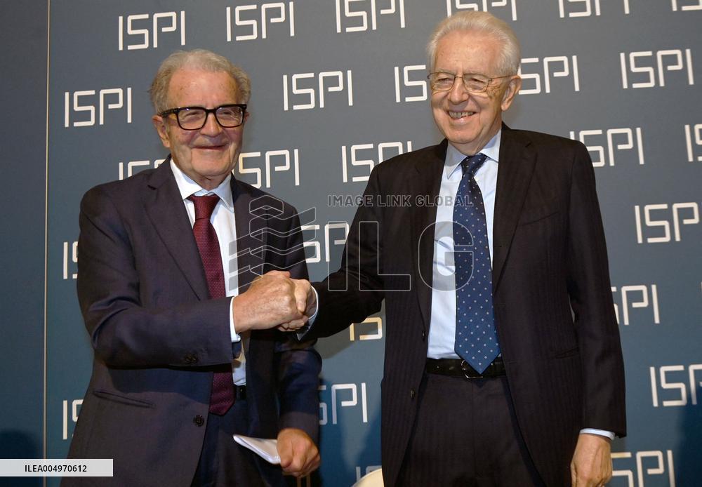 Mario Monti and Romano Prodi At ISPI 2025 Award Ceremony - Milan