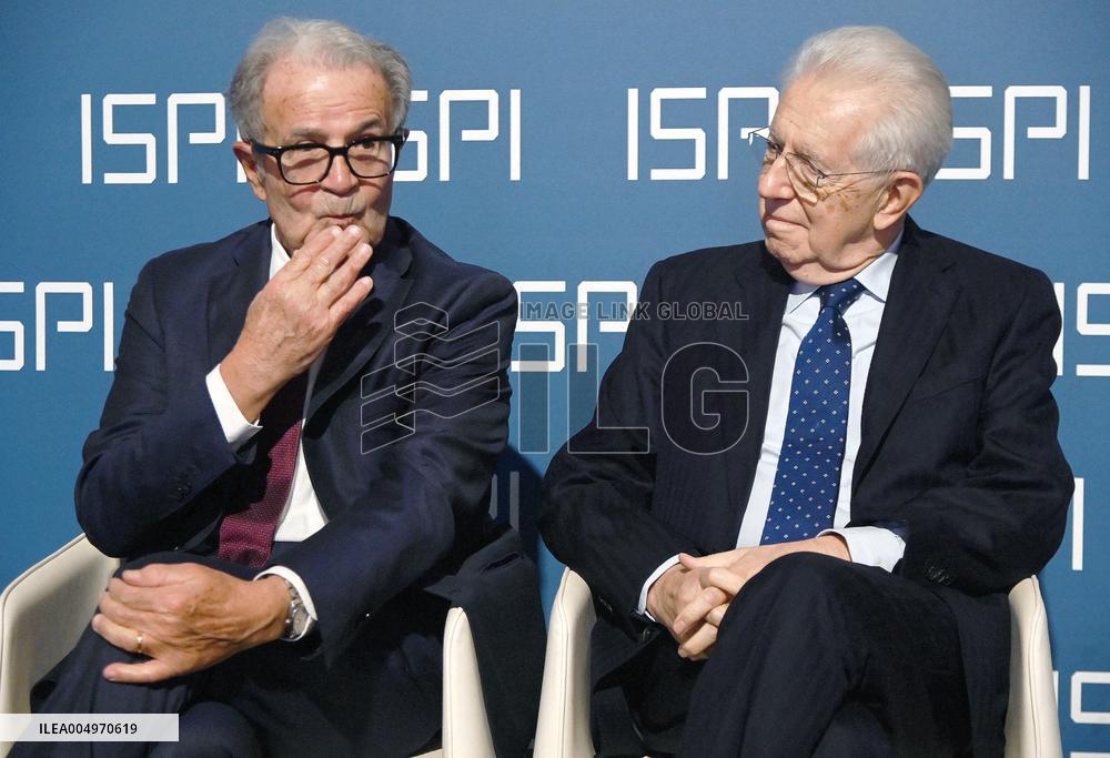 Mario Monti and Romano Prodi At ISPI 2025 Award Ceremony - Milan