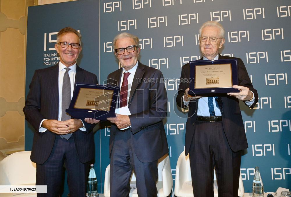 Mario Monti and Romano Prodi At ISPI 2025 Award Ceremony - Milan