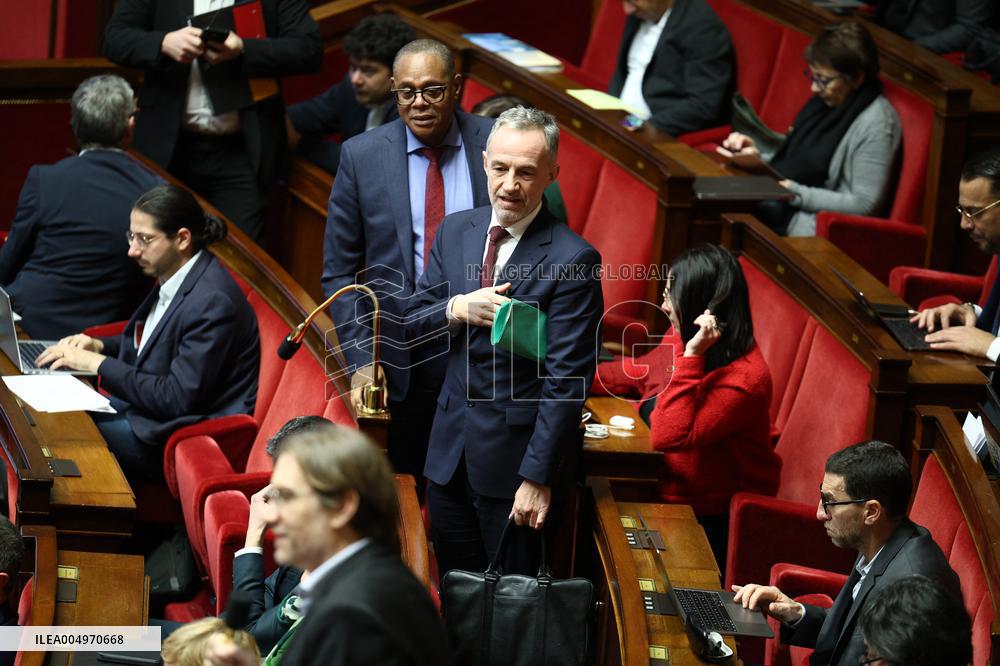 Vote of The 2026 Social Security Budget Bill at The National Assembly - Paris