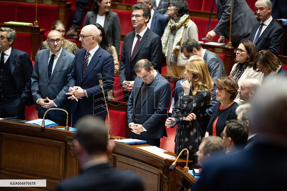 Session of questions to the government at the National Assembly - Paris