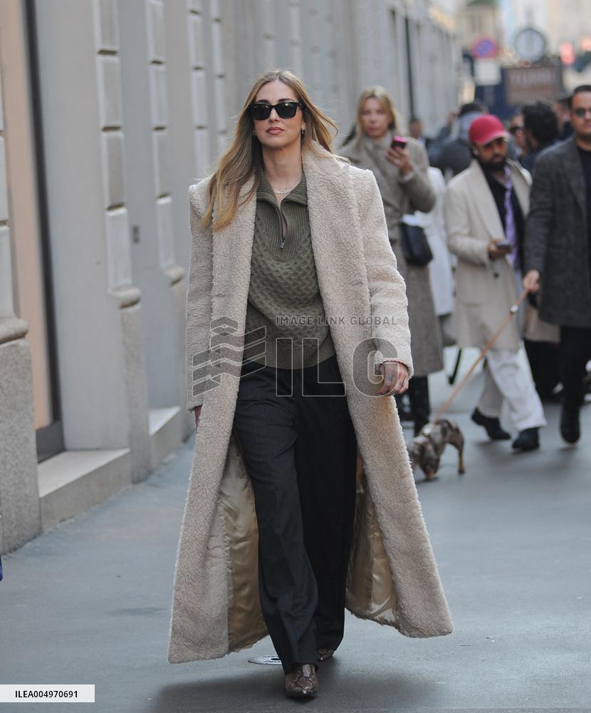 Chiara Ferragni Strolls Through Milan With Friends - Italy