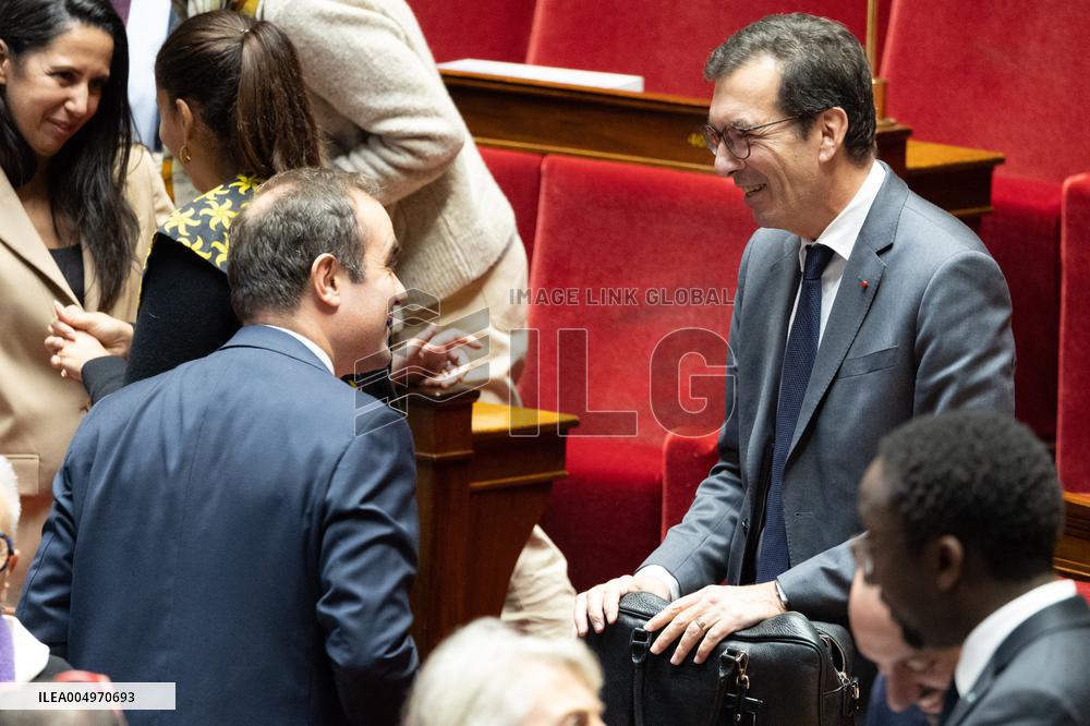 Session of questions to the government at the National Assembly - Paris