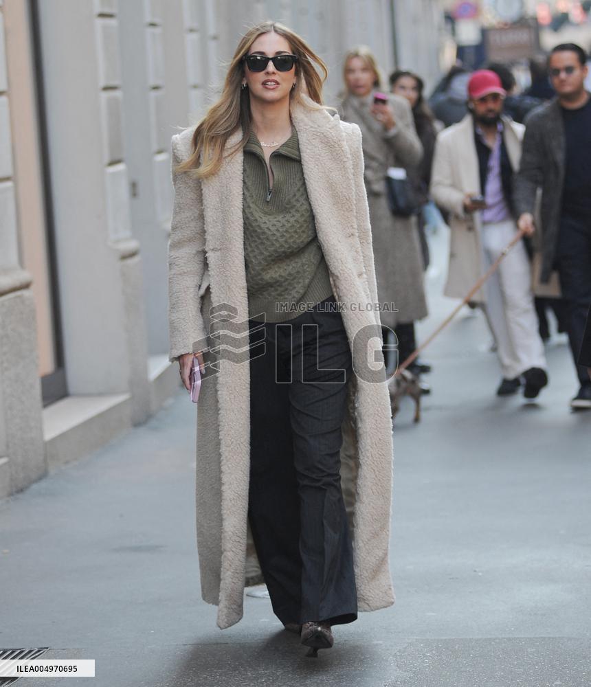 Chiara Ferragni Strolls Through Milan With Friends - Italy