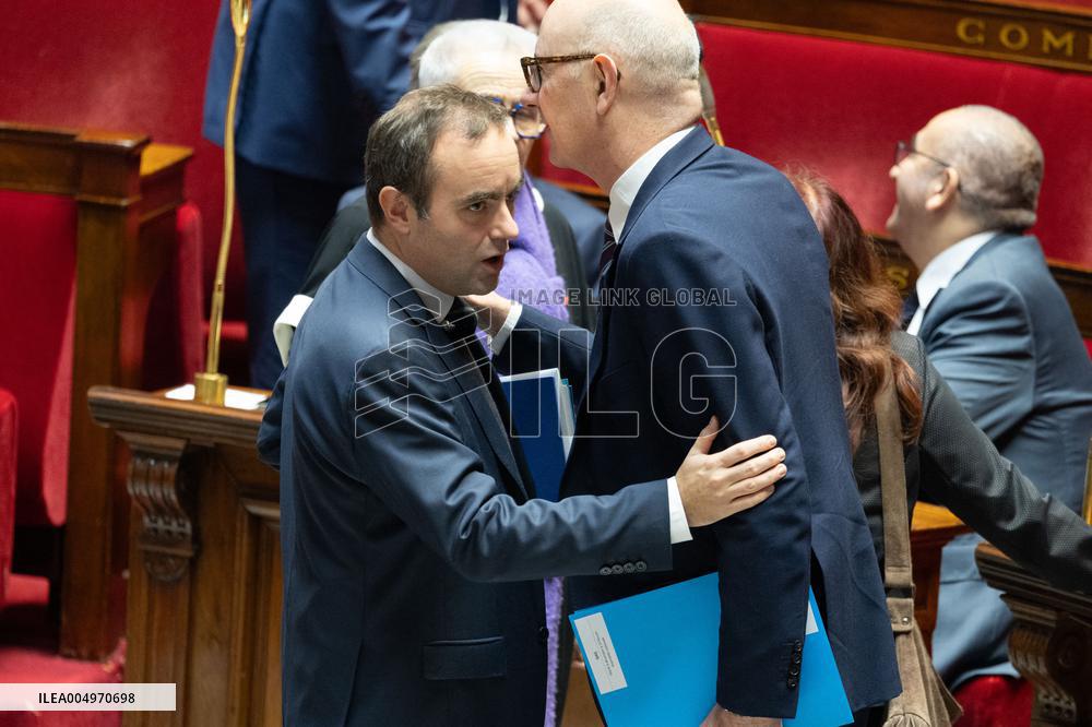 Session of questions to the government at the National Assembly - Paris