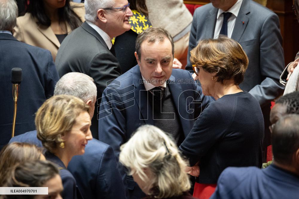 Session of questions to the government at the National Assembly - Paris
