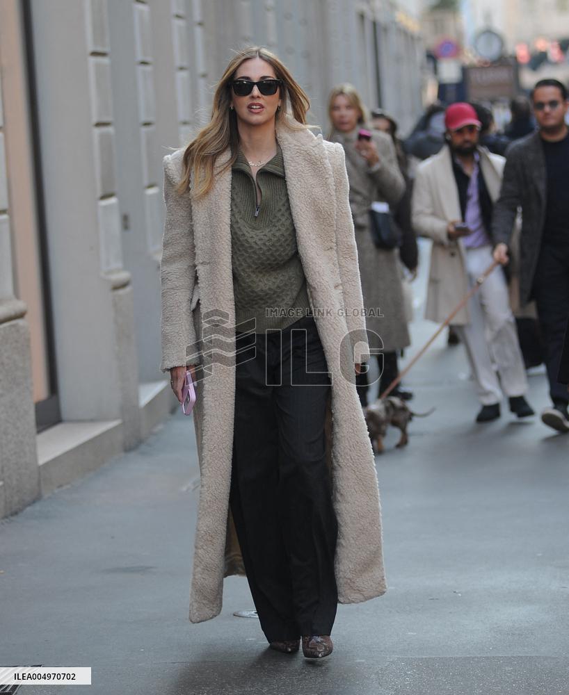 Chiara Ferragni Strolls Through Milan With Friends - Italy
