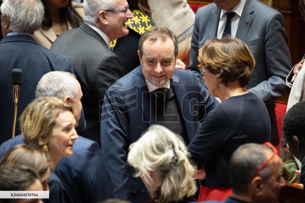 Session of questions to the government at the National Assembly - Paris