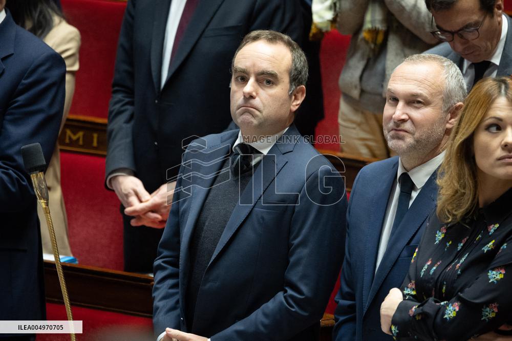 Session of questions to the government at the National Assembly - Paris