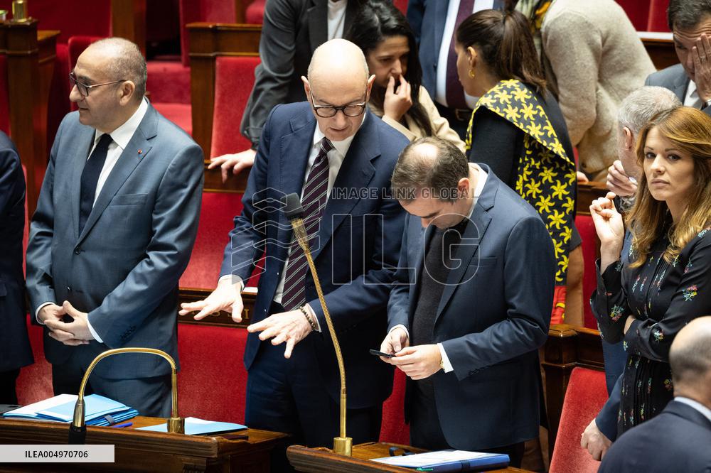 Session of questions to the government at the National Assembly - Paris