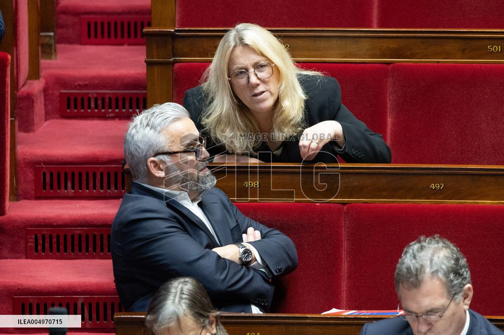 Session of questions to the government at the National Assembly - Paris