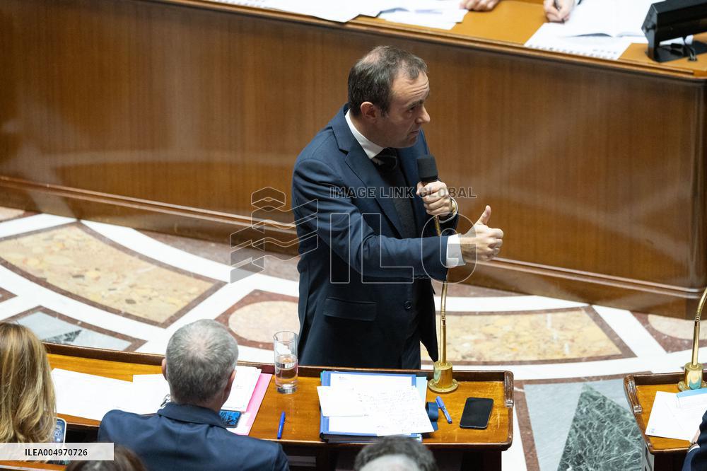 Session of questions to the government at the National Assembly - Paris