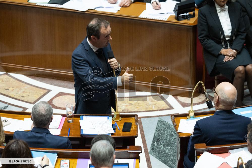 Session of questions to the government at the National Assembly - Paris