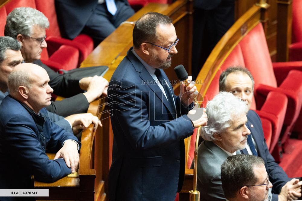 Session of questions to the government at the National Assembly - Paris
