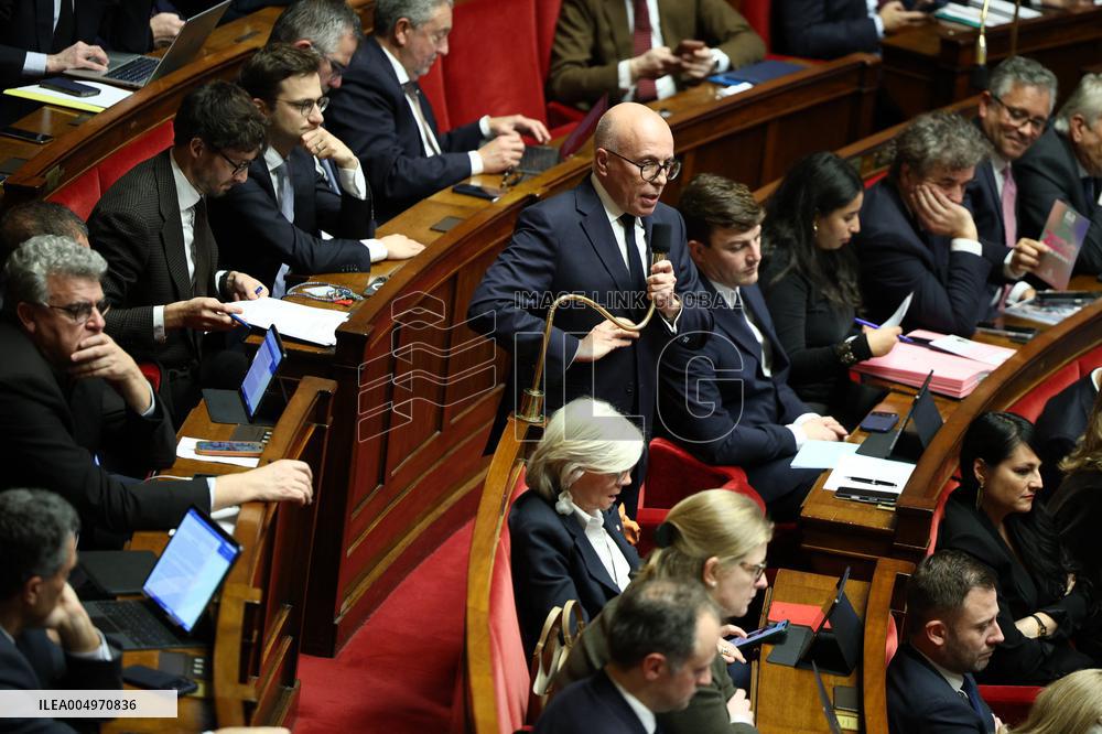 Vote of The 2026 Social Security Budget Bill at The National Assembly - Paris