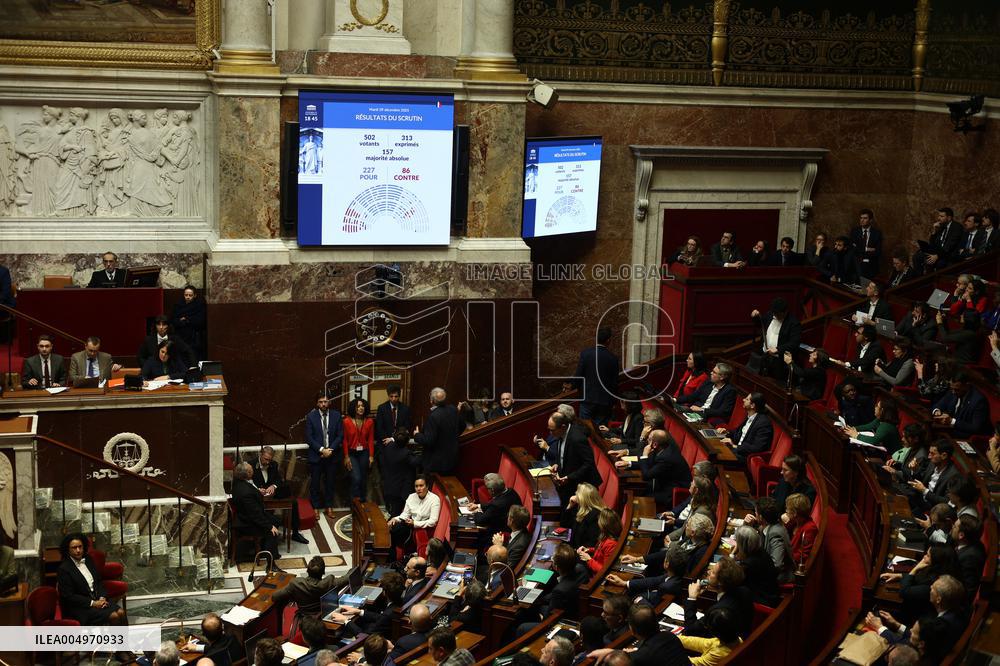 Vote of The 2026 Social Security Budget Bill at The National Assembly - Paris