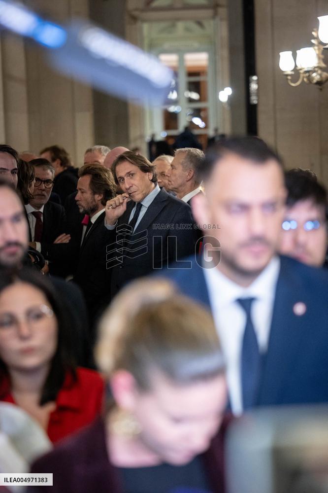 National Assembly - Politics after vote at Hall of Four Columns - Paris