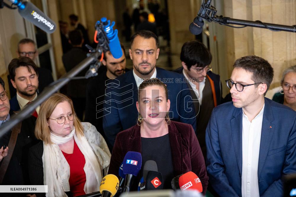 National Assembly - Politics after vote at Hall of Four Columns - Paris