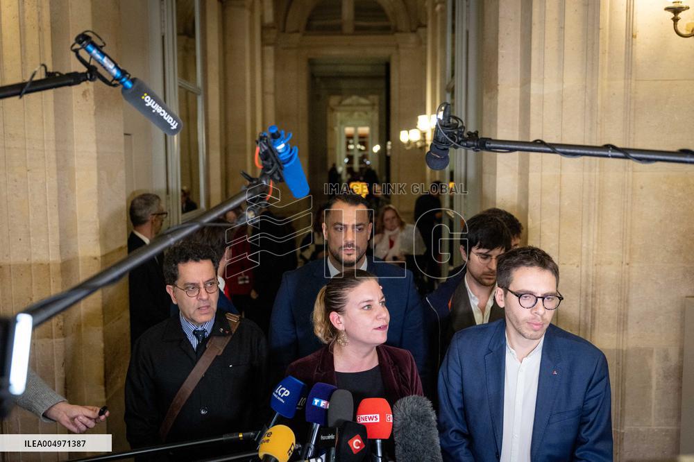 National Assembly - Politics after vote at Hall of Four Columns - Paris