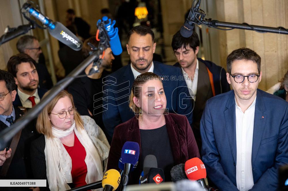 National Assembly - Politics after vote at Hall of Four Columns - Paris