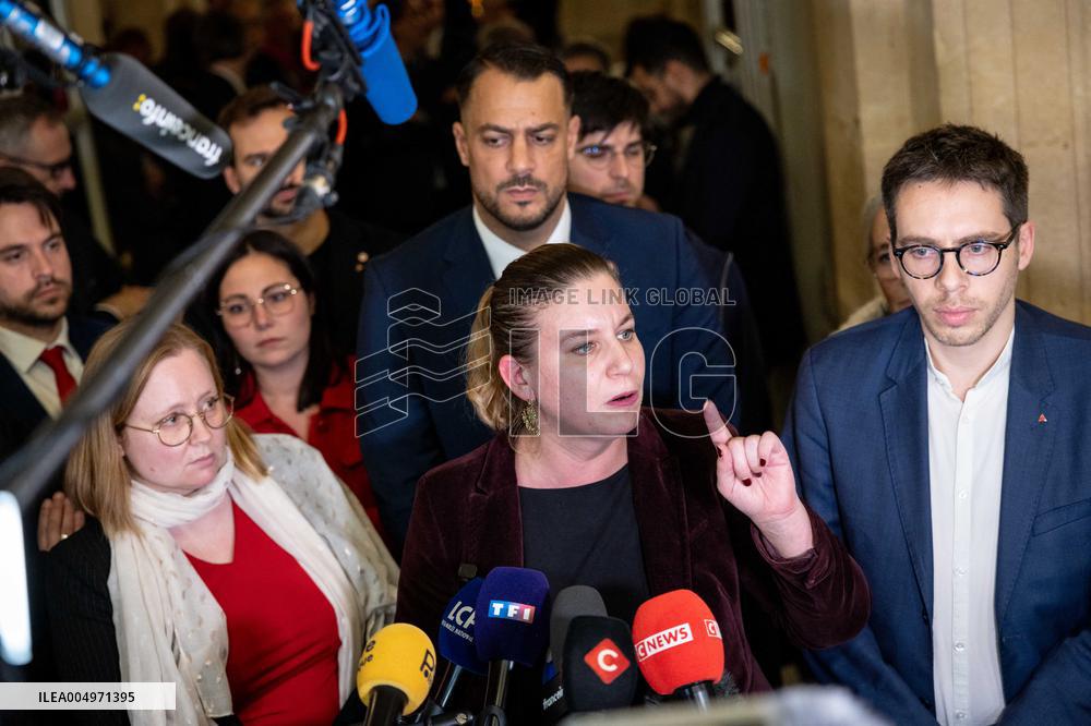 National Assembly - Politics after vote at Hall of Four Columns - Paris