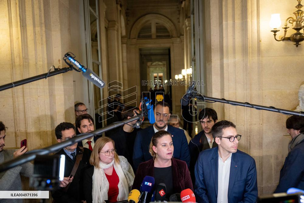 National Assembly - Politics after vote at Hall of Four Columns - Paris
