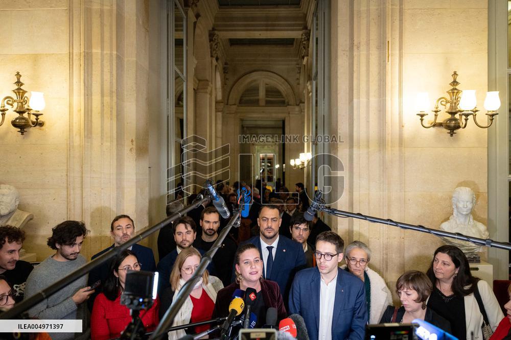 National Assembly - Politics after vote at Hall of Four Columns - Paris