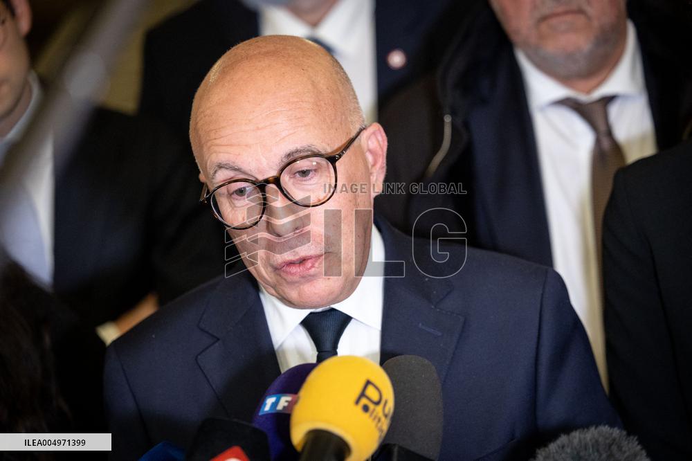 National Assembly - Politics after vote at Hall of Four Columns - Paris